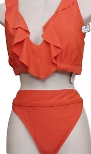 TIME AND TRU DAMEN MITTELHOHER BIKINI ORANGE NYLON 2X (20-22W) NEU 5L34 - Bild 1 von 9