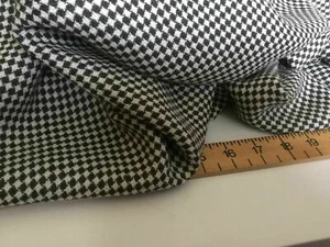 New Brown & Ivory Diamond Weave Dogtooth Wool Fabric 62" 158 cm Cloth Material - Picture 1 of 6