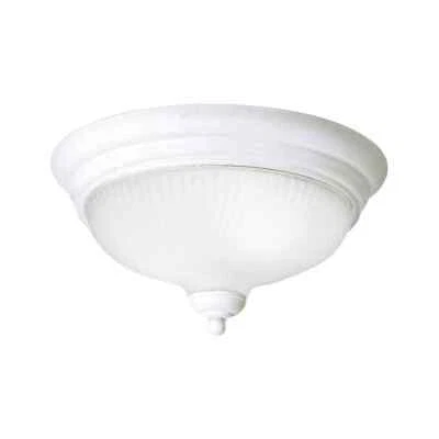 Progress Lighting 12.75 in. Swirled Glass 2-Light White LED Flush Mount - Image 1 of 3