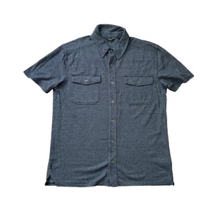 Royal Robbins Shirt Adult Large Blue Tight Knit Button-Up Hemp Nylon Cotton Mens - Picture 1 of 12