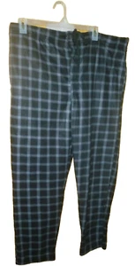 Men's New XL 40/42 Micro Fleece Lounge Sleep Pants Black Plaid Side Pockets - Picture 1 of 1
