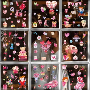 9 Sheets Valentines Day Window Clings, Valentines Day Window Decorations Sticker - Picture 1 of 12