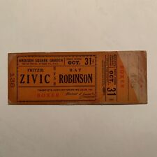 Sugar Ray Robinson vs Fritzie Zivic 1941 Full Laminated Boxing Ticket