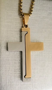 Cruz Cristiana, Alta Pulida y Cepillada Acero Inoxidable Reversible - Imagen 1 de 2