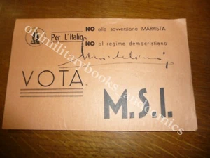 MANIFESTINO DI PROPAGANDA DEL MSI NO AL MARXISMO NO ALLA DEMOCRAZIA CRISTIANA - Picture 1 of 1