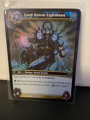 World of Warcraft 2008 TCG Lord Anton Lightbane WOTLK Promo Foil Card NM - Image 1 of 4