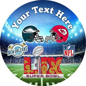 Super Bowl Kansas City Chiefs vs Philadelphia Eagles Edible Image Cake Topper - Picture 1 of 1