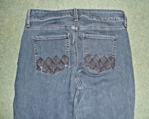 NYDJ Fit is Everything Marilyn Straight black bling pockets Jeans Size 4P - Picture 1 of 15