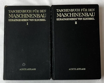 Taschenbuch für den Maschinenbau Dubbel 1941 Vols I & II 8th edition HC - Image 1 of 4