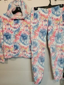 So XL 14/16 Girls Youth White Tie Dye Sweatpants /hoodie elastic waist & ankles - Picture 1 of 8