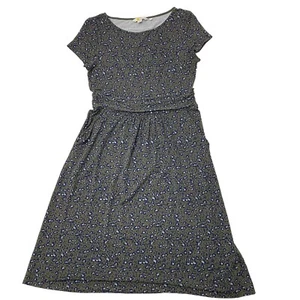Boden Amelie Jersey Stretch Knit Dress Green Leopard Print Women's Sz 6R Pockets - Picture 1 of 16