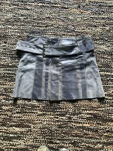 Grey Suede Mini Skirt - Picture 1 of 2