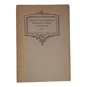 1927 A Report of the Condition of Minority Churches Transylvania Frederick Weis - Picture 1 of 5