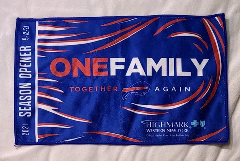 NFL FOOTBALL BUFFALO BILLS ONE FAMILY 2021 SEASON OPENER RALLY TOWEL 9-12-21 NEW Cover