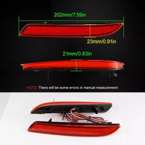 For Honda CR-Z/CR-V 2012-2014 Red Lens LED Bumper Brake Reflector Light Lamp - Bild 1 von 12