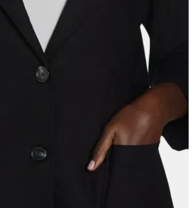 Time and Tru Womens Linen-Blend Button Front Blazer Patch Pockets Size S 4/6 - Picture 1 of 3