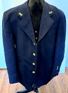 Cappotto e gilet vintage 1952 Frisco linee ferroviarie conduttore treno con insegne - Foto 1 di 24