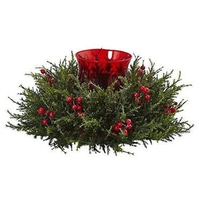  Candelabro de bayas de cedro 11"" x 8,75"" x 11""  Foto 1 de 4