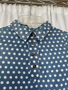 Matilda Jane 435 Girls Tunic Top Sz 10 Blue Polka Dot Long Sleeve From Heart - Picture 1 of 6