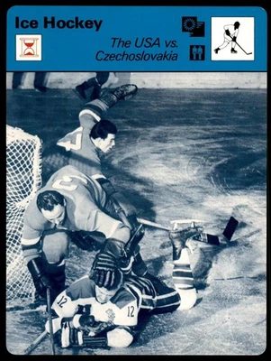 1977 Sportscaster #05-09 США против Чехословакии - хоккей EX/MT - Изображение 1 из 2