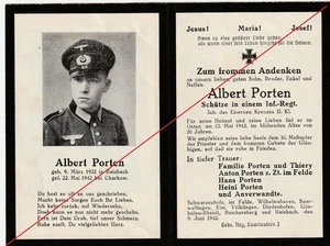 Sterbebild 2. WK Schütze in Inf. Regt. gefallen im Osten 1942 Saar - Picture 1 of 1