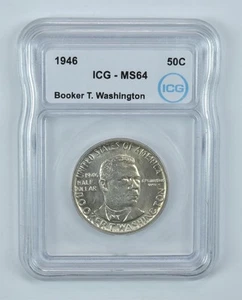 1946 Booker T Washington Commemorative Half Dollar MS64 ICG - Picture 1 of 5