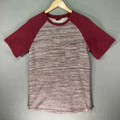 Sovereign Code Men's Large L Raglan Pocket T Shirt Burgundy Heather Crew Neck - Image 1 of 4