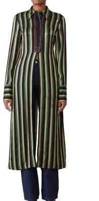 Vestido camisero de crepé a rayas manga larga 3.1 Phillip Lim para mujer talla 8 Foto 1 de 4