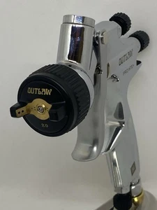 Outlaw Pro HTE+ 2.0mm Chrome Spray Gun Pro Quality Suit Primer, Acrylic, Raptor - Picture 1 of 11