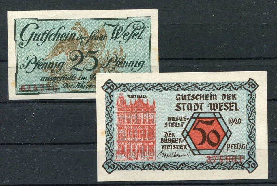 Wesel 25 + 50 Pfennig Emergency Money Traffic Issue ( I ) - Image 1 of 1