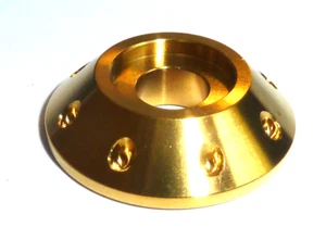 Titanium M6 TAPER CONE FAIRING LOAD SPREADING WASHERS GOLD MOTORBIKE No rust - Picture 1 of 8
