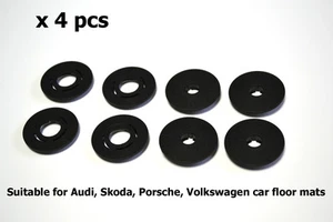 Carmats Round Fittings Fixation Clips for Audi Floor Mat Fasteners Holder 4pc - Picture 1 of 11