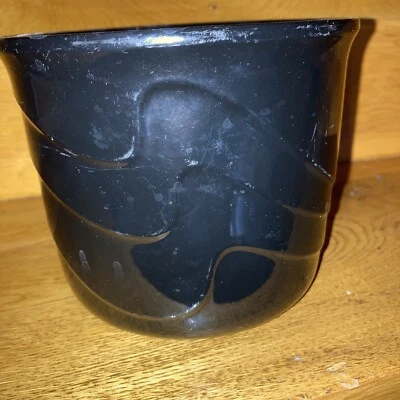 Scheurich Übertopf schwarz glasiert mit Muster 892 15 cm gebraucht - Bild 1 von 2