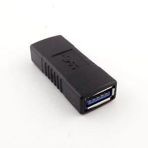1x Black USB 3.0 Type A Female to 3.0 A Female Coupler Changer Adapter Connector - Picture 1 of 6
