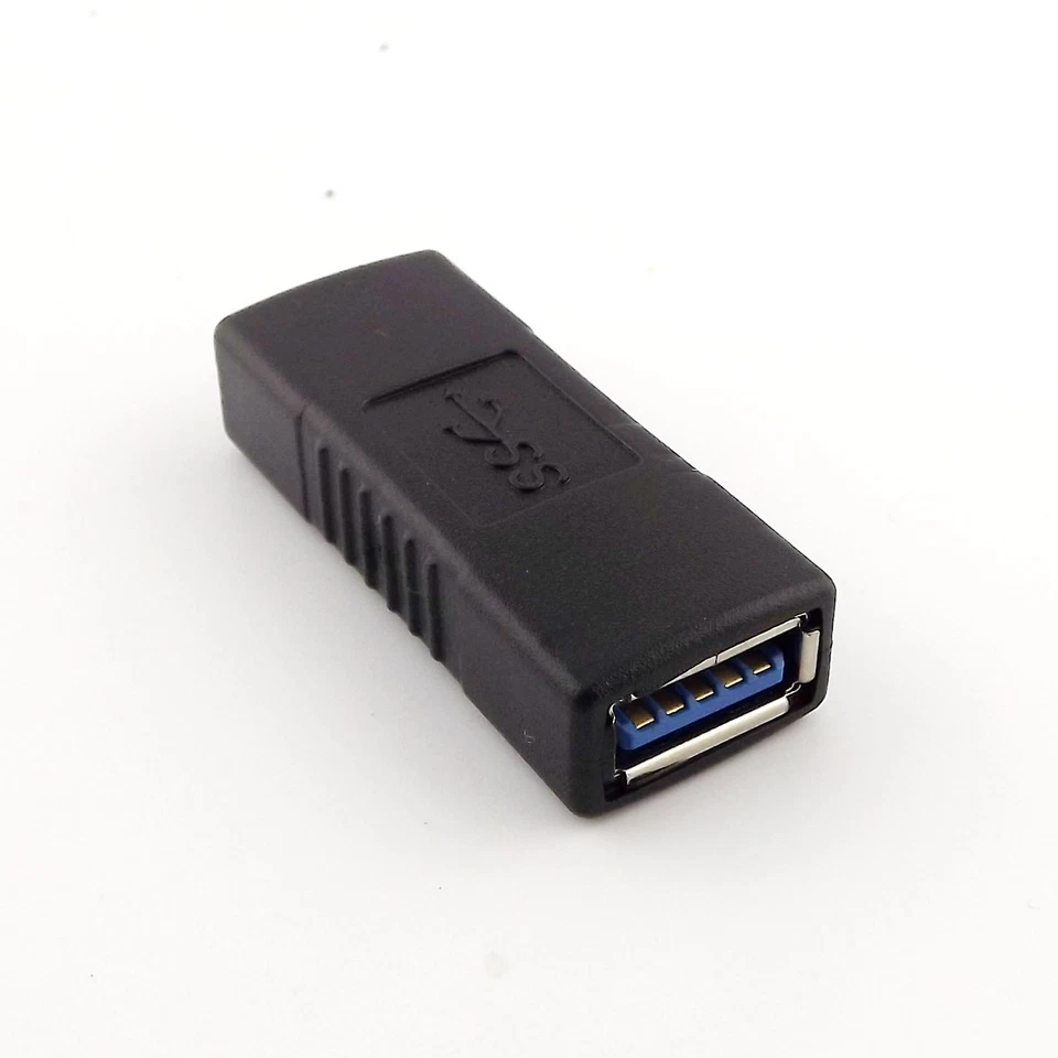 1x Black USB 3.0 Type A Female to 3.0 A Female Coupler Changer Adapter Connector - Image 1 of 4