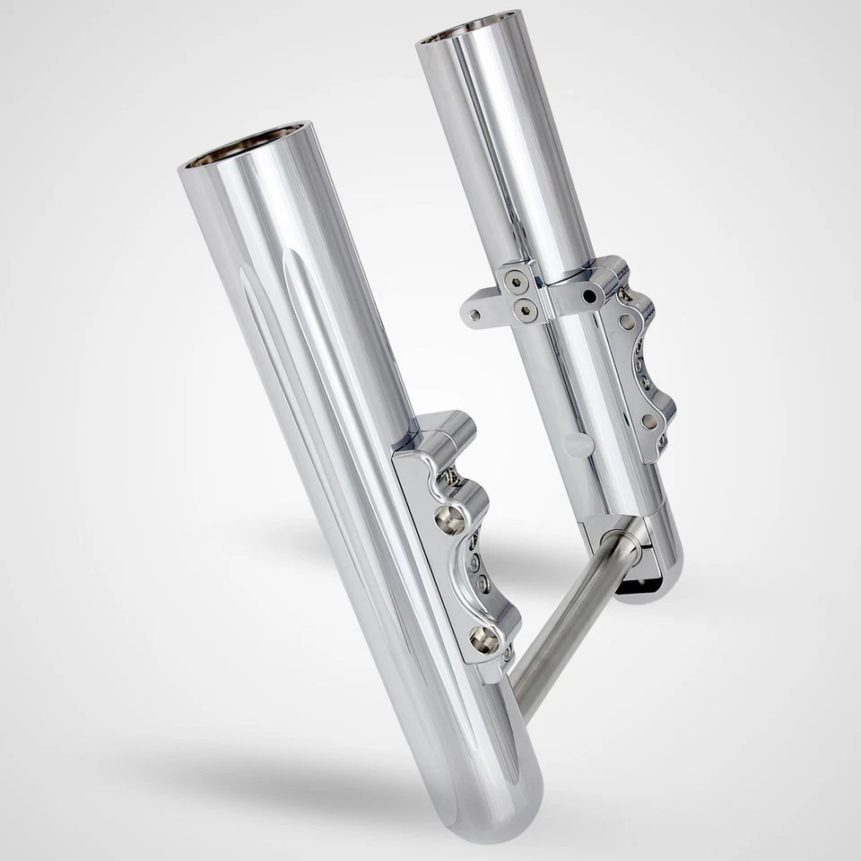 Patas de horquilla huecas CNC cromadas para Harley Road King FLHT Street Glide FLHR 2014-up Foto 1 de 4