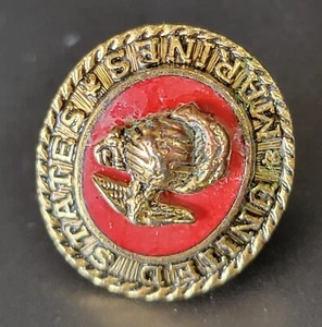 Pin Back Militar Vintage, Marines de los Estados Unidos, Valor 3/4 in Embrague de Latón - Imagen 1 de 2
