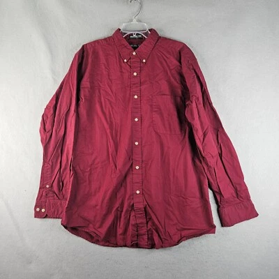 Jonathan Corey Shirt Mens Large 16 Red Luxury Twill Cotton Basic Rugged Norm - Image 1 of 4
