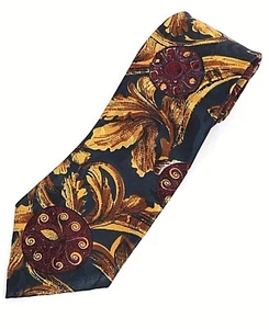 Mayers Park Avenue Mens Necktie Tie Brown Black Red Floral L-58 W-3 3/4 NWOT - Picture 1 of 4