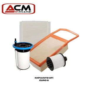 KIT 4 FILTRI TAGLIANDO FIAT 500L 500X 1.3 MULTIJET 70KW EURO6 KF0099U IMP.UFI - Imagen 1 de 3