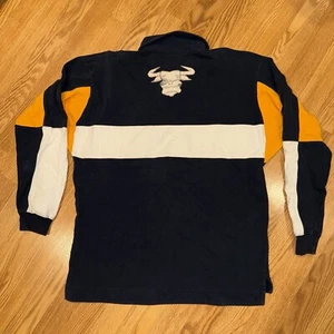 Eden Park Navy Gold Cream Long Sleeve Jersey Bulls Rugby Shirt size M - Picture 1 of 7