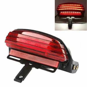 Motorcycle Taillight Tri-Bar Rear Fender LED Tail Brake Light For Harley FXSTB - Imagen 1 de 5