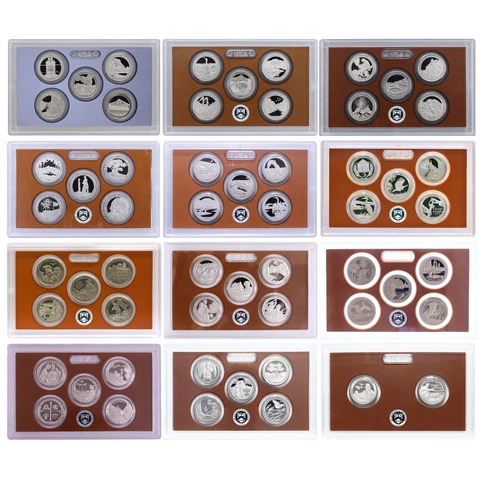 2010-2021 S Parks Quarter CN-Clad Proof Set ATB Run No Box or COA 57 Coins Cover