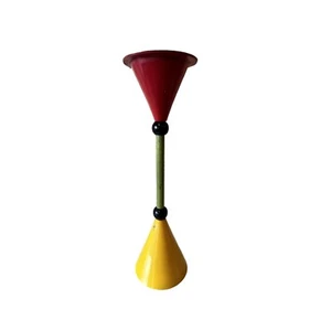 Postmodern Pop Art Ettore Sottsass Candle Holder With Red & Yellow Cone Design - Picture 1 of 9