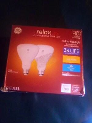 GE Relax LED Indoor Floodlight Bulbs, HD Light, 10.5 Watt (65 Watt Equivalent) - Image 1 of 2
