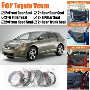 Door Rubber Seal Strips Weather Draft Wind Noise Reduction Kit For Toyota Venza - Picture 1 of 12