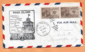 Primer Vuelo Am 107 Roca Isla Ill A E Saint Louis Ill Nov 5,1950 107S9 - Imagen 1 de 1