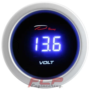 DEPO RACING DIGITAL BLUE SERIES BATTERY VOLTAGE GAUGE 52mm D-BL5291 - Picture 1 of 1