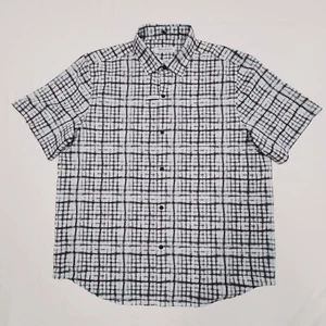 Large Tommy Bahama Black Bahama Coast Washed Away Island Zone Camp Shirt 48" - Picture 1 of 16