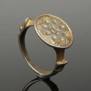 STUNNING MEDIEVAL SILVER GILT RING - CIRCA 12th-14th Century AD (S012) - Picture 1 of 5
